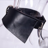 Leather Patchwork Gothic Moon Pendant