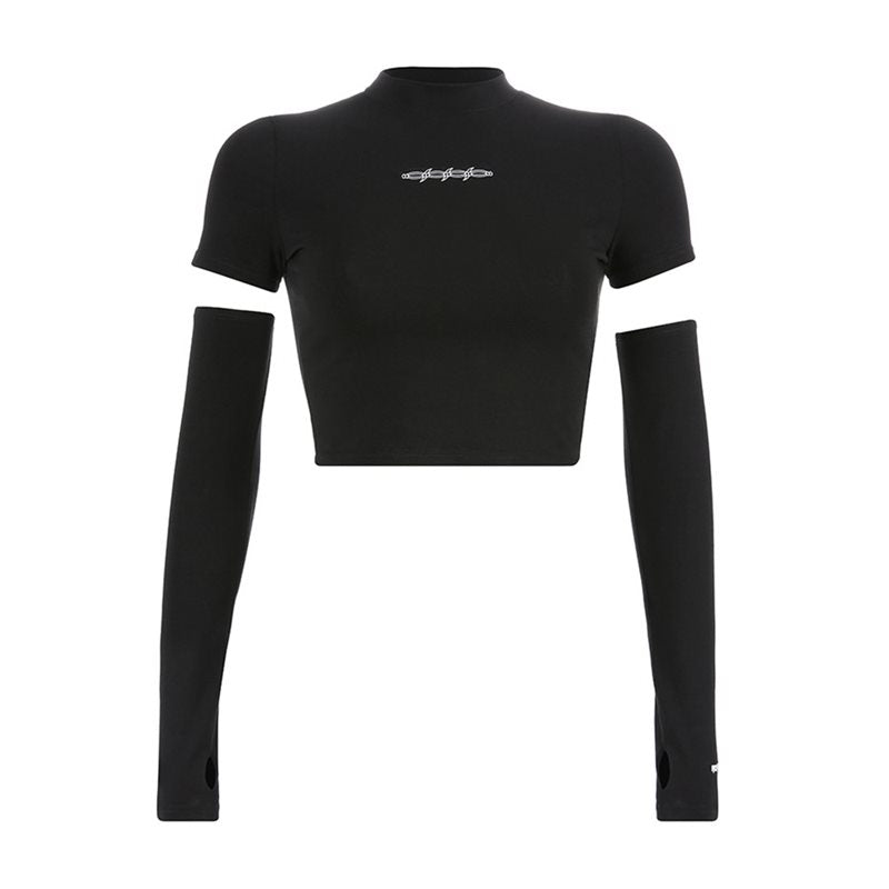 Gothic Long Sleeve Crop Top