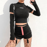 Gothic Long Sleeve Crop Top