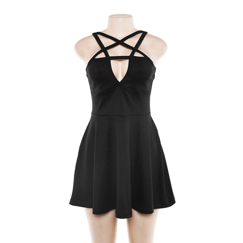 Gothic Black Strap Dresses