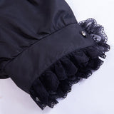 Gothic Lace Vintage Black Blouses