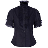 Gothic Lace Vintage Black Blouses