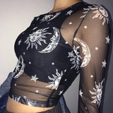 O Neck Crop Tee Long Sleeve