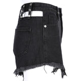 Punk Streetwear Sexy Elelet Hollow Back Denim Shorts