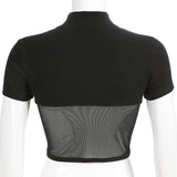 Gothic Black Mesh Tops