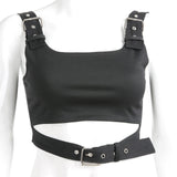 Gothic Belt Waist Tanks Top