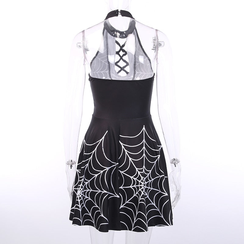 Spider Web Print Dress