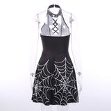 Spider Web Print Dress
