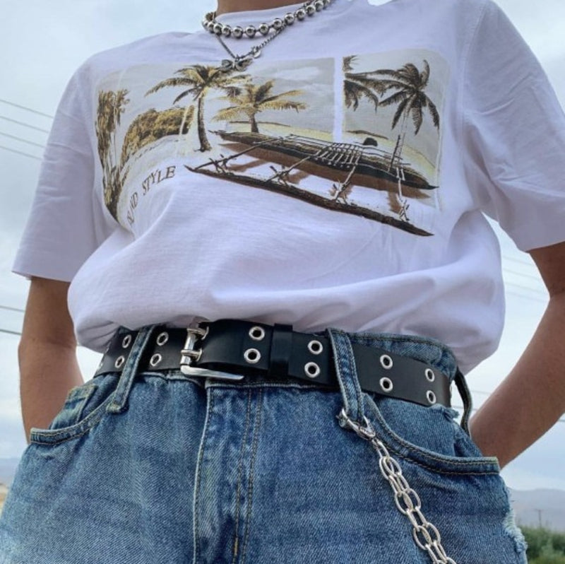 Punk Streetwear Double Holes Adjustable Belts