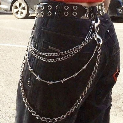 Punk Thorns Chain Pants Key