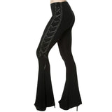 Gothic Elegant Black Flared Pants