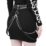 Gothic Punk Metal Chain Ring Belt