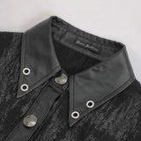 Gothic Leather Paneled Rivets Studded Long Sleeve