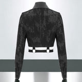 Gothic Leather Paneled Rivets Studded Long Sleeve