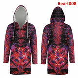 Custom Cloak - Hooded Coat Abstract Pattern on Colorful background with Heart