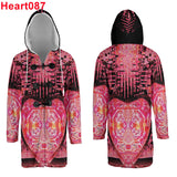 Custom Cloak - Hooded Coat Abstract Pattern on Colorful background with Heart