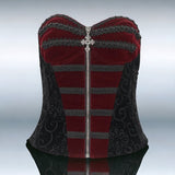 Gothic Velvet Color Contrast Lace up Corset