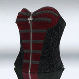 Gothic Velvet Color Contrast Lace up Corset