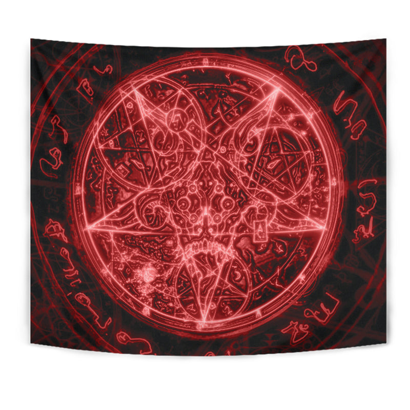 Red Blood Fire Satanic Symbol SED-0483 Tapestry