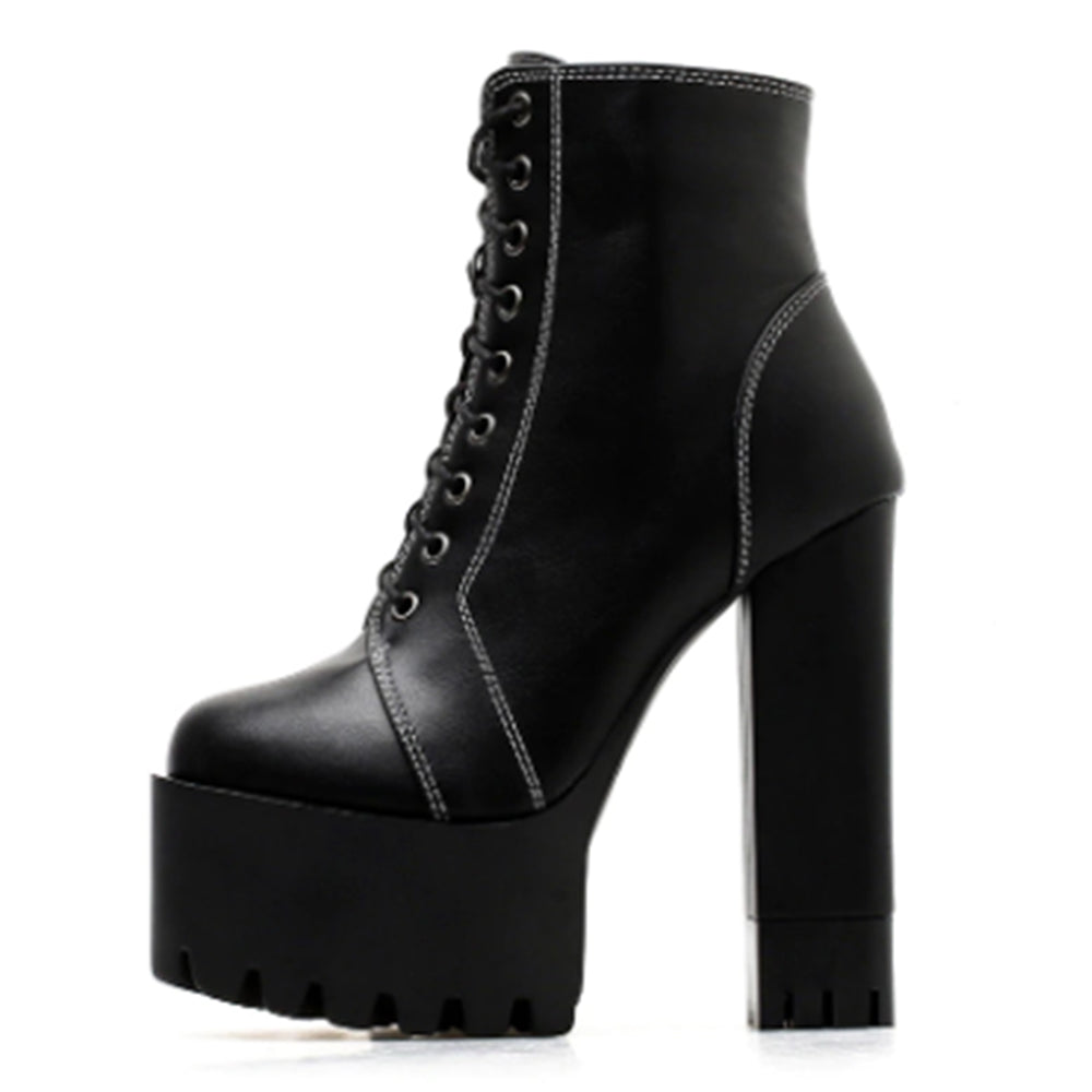 Casual Round Toe Platform Boots