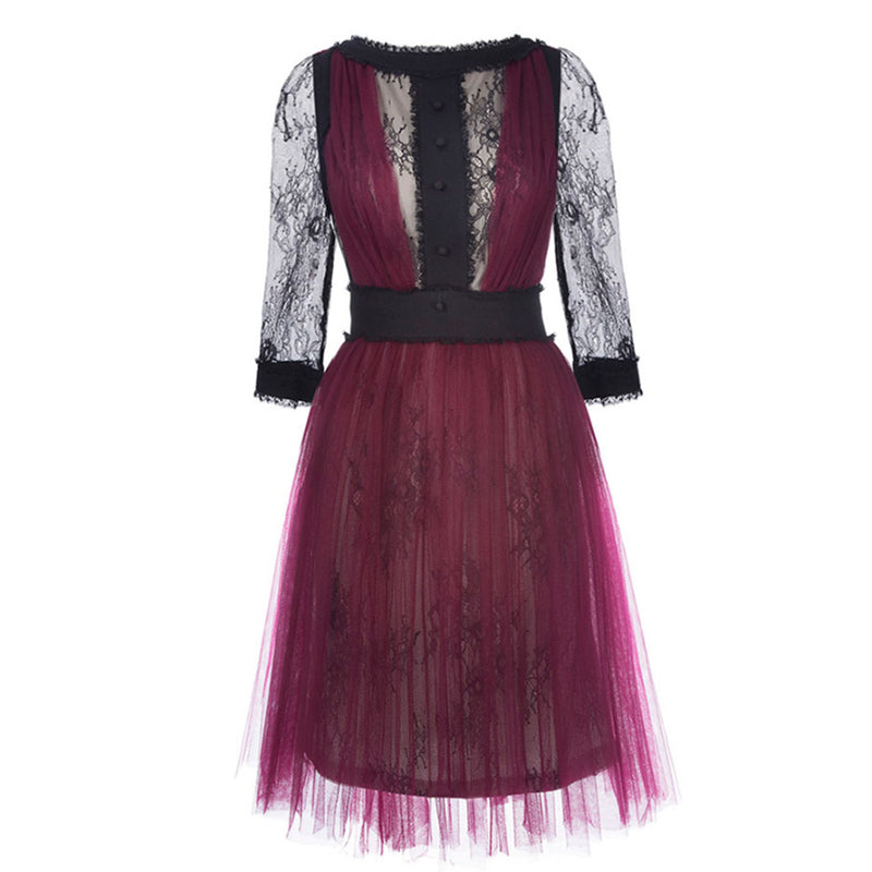 Vintage Backless Casual Lace Dress