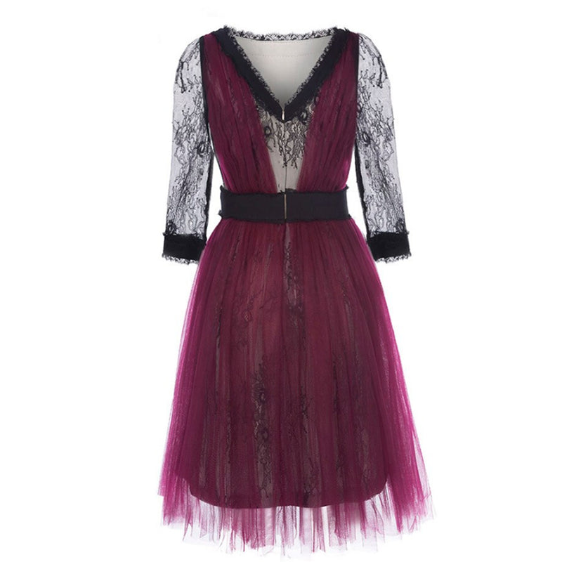 Vintage Backless Casual Lace Dress