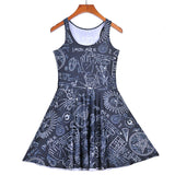 Sleeveless Skater Pleated Dress