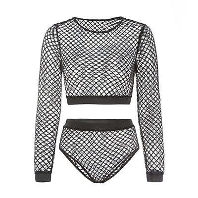 Mesh See Through Sets Two Piece