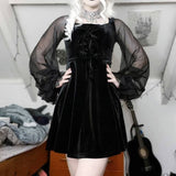 Gothic Mesh Long Sleeve Dress