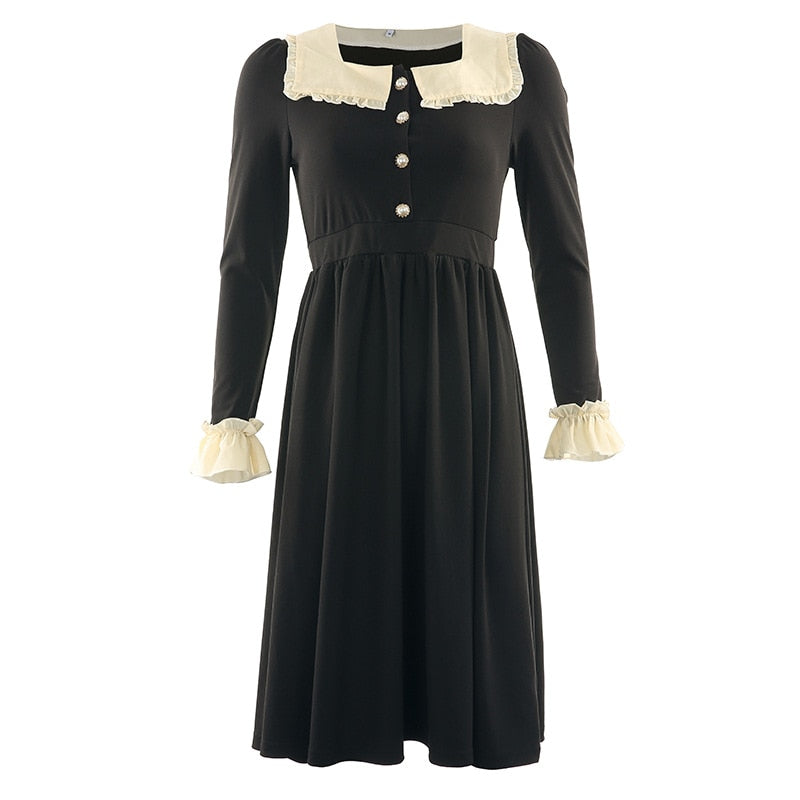 Vintage Balck Long Sleeve Dress