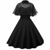 Gothic Vintage Mesh Pleated Dress