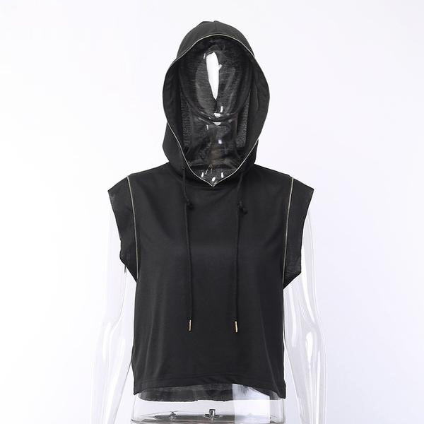Gothic Punk Sleeveless Hoodie