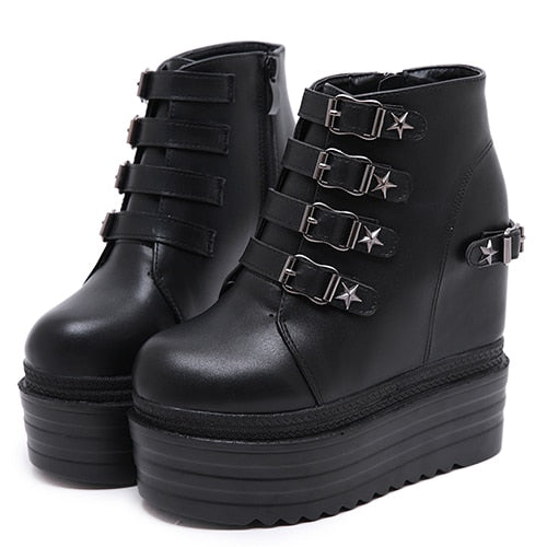 Metal Rivets Pentagram Boots