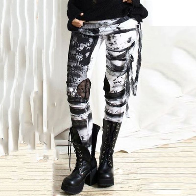 Pants Women Letter Print Lace Up