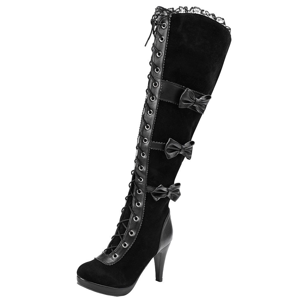 Gothic Boots Bows Lolita Knee-high