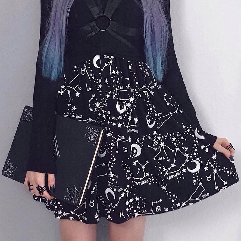 Moon Star Short Skirt Gothic Sexy
