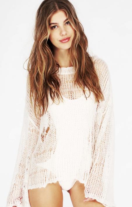 Long Sleeve See-Through Pullover