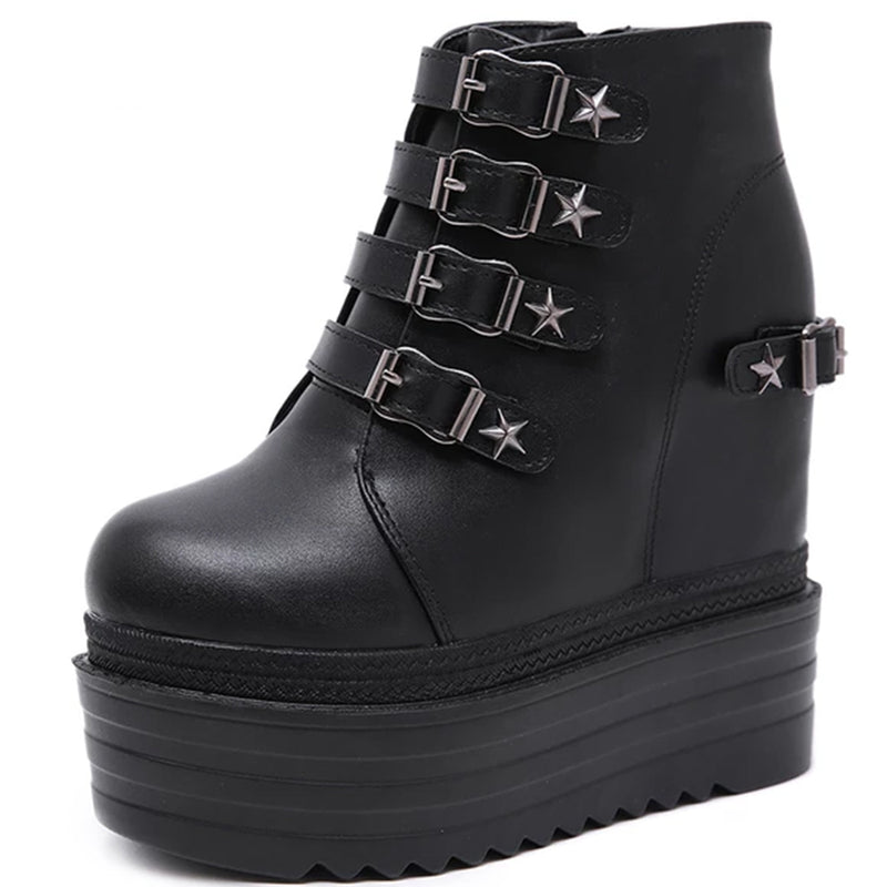 Metal Rivets Pentagram Boots