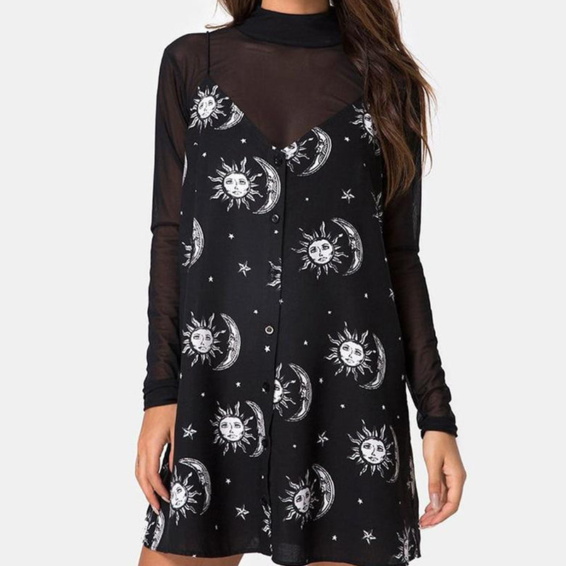 Mesh Dresses Spaghetti Strap V- Neck Dress