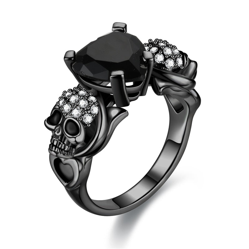 Punk Heart Zircon Ring Jewelry