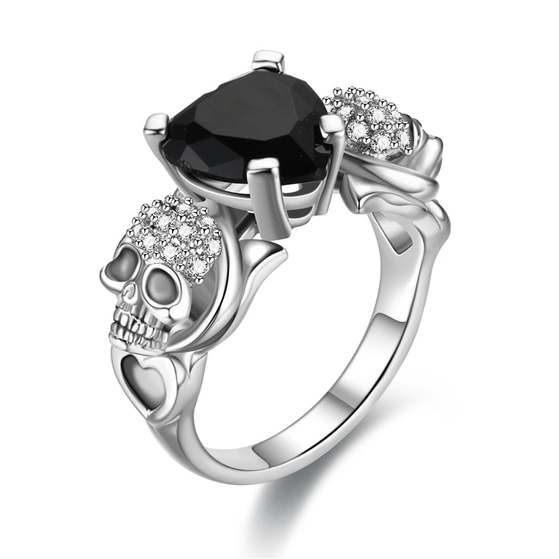 Punk Heart Zircon Ring Jewelry