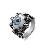 Men Claw Blue Evil Eye Skull Ring