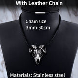 Stainless steel Vikings Sheep head pendant necklace jewelry for man