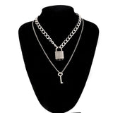 Double layer Lock necklace jewelry