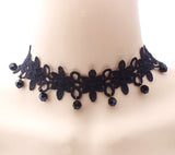 Necklace Black Lace Collar Vintage