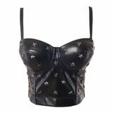 Leather Rivet Bralet Women's Crop Top