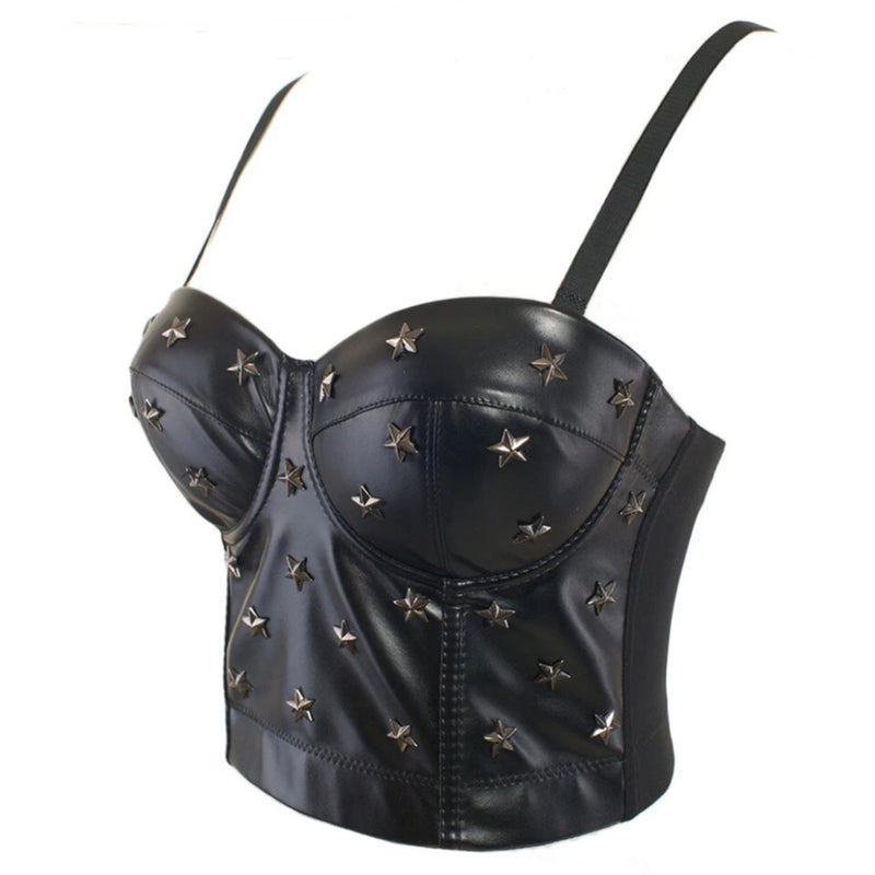 Leather Rivet Bralet Women's Crop Top