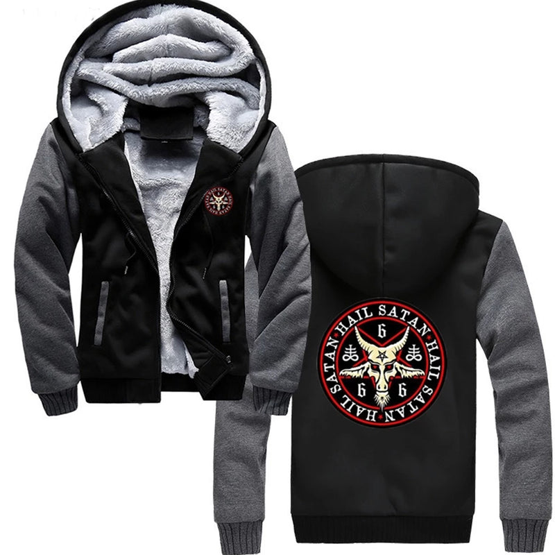 Print Hoodie Men Zipper Sweatshirt Jacket