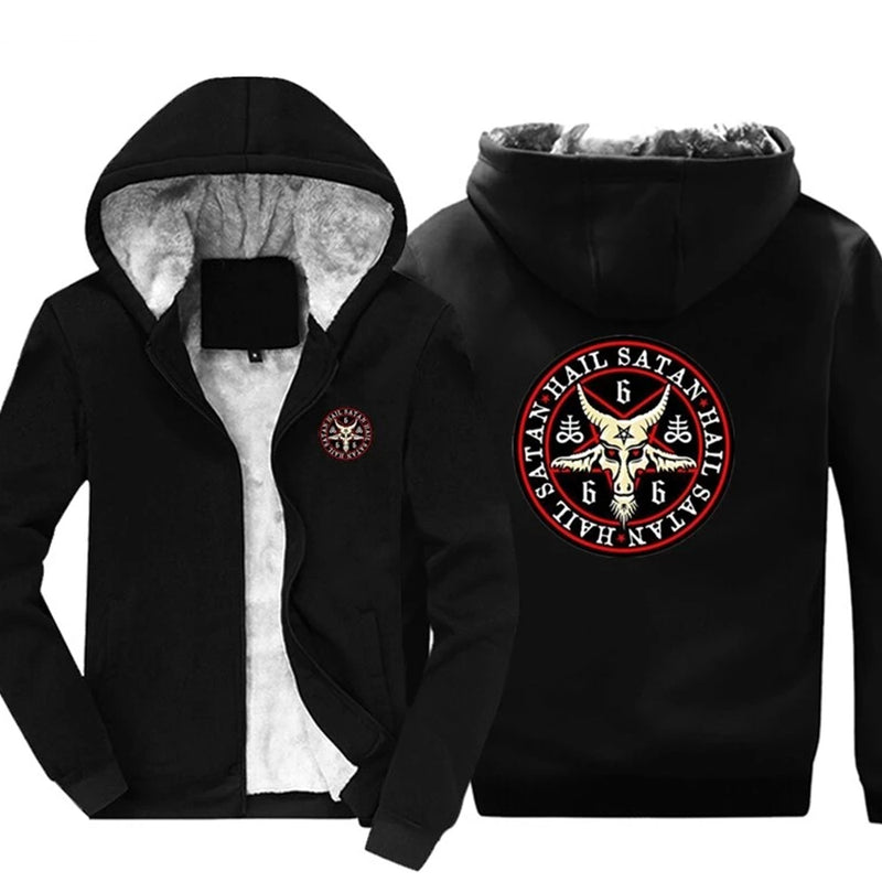 Print Hoodie Men Zipper Sweatshirt Jacket