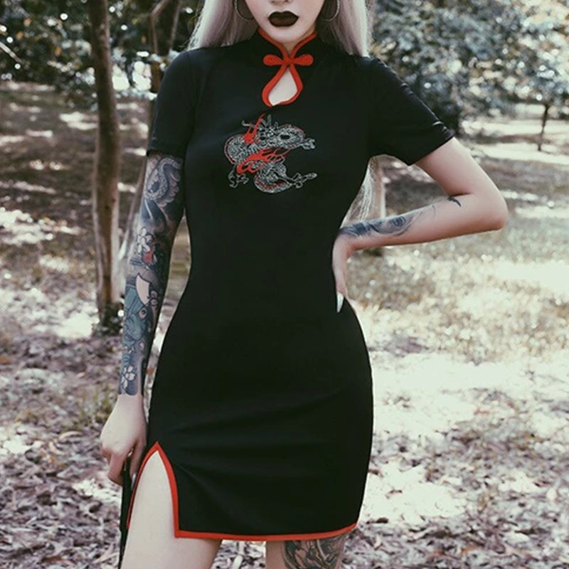 Embroidery Splice Hollow Out Dress